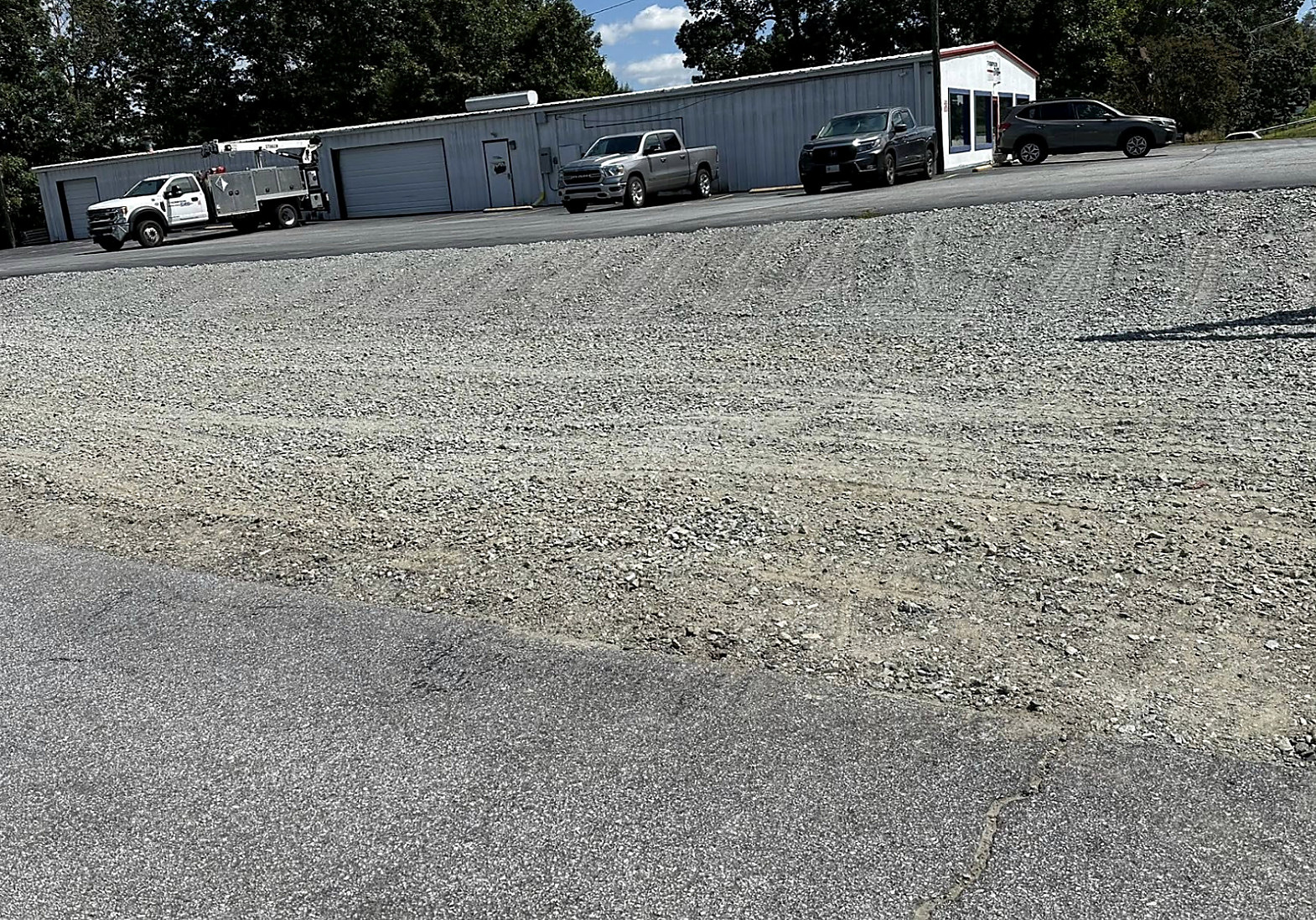 Large gravel lot graded and surfaced